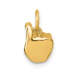 14K American Sign Language Alphabet Fingerspelling Sign X Pendant - Image 3