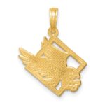 14K Polished Eagle in Square Pendant - Image 3