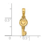 14K Polished Heart Key Pendant - Image 5