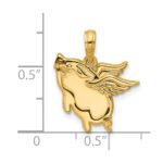 14K Polished Flying Pig Pendant - Image 4