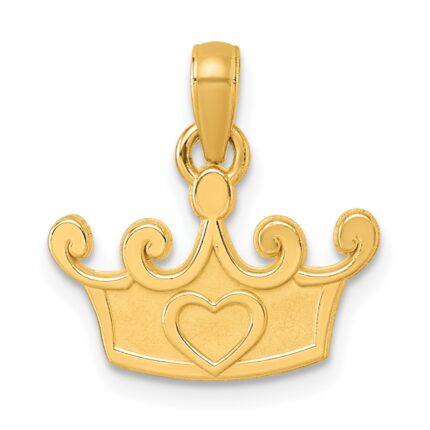 14K Polished Crown Pendant