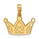 14K Polished Crown Pendant