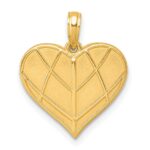 14K Polished Grooved Heart Pendant