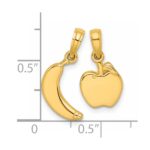 14K Polished Banana and Apple Pendant Set - Image 2