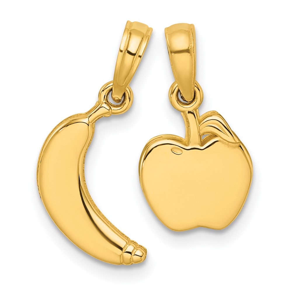 D5830.jpg 14K Polished Banana and Apple Pendant Set - Image 1