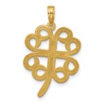 14K Polished Four Leaf Clover Pendant - Image 3