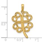 14K Polished Four Leaf Clover Pendant - Image 4