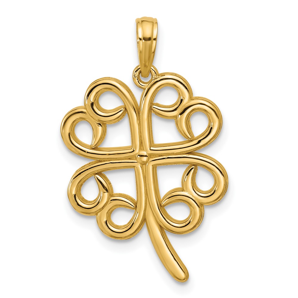 D5846.jpg 14K Polished Four Leaf Clover Pendant - Image 1
