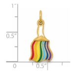 14K Polished Enameled Rainbow Brush Pendant - Image 2