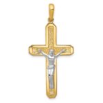 14k Two-tone Crucifix Pendant