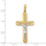 14k Two-tone Crucifix Pendant - Image 2