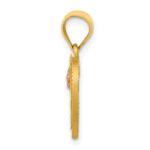 14k Two-Tone Heart Letter F  Initial Pendant - Image 2