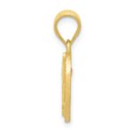 14k Two-Tone Heart Letter N  Initial Pendant - Image 2