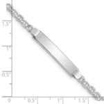 14k White Gold Polished Semi-Solid Chain/Solid Plate Anchor Link 26x5mm Plate 8 inch ID Bracelet - Image 3