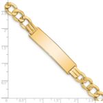 14k Polished Semi-Solid Chain/Solid Plate 9mm Curb Link 37.5x9mm Plate 8 inch ID Bracelet - Image 3