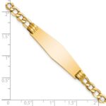 14k Polished Semi-Solid Chain/Solid Plate Cuban Link Soft Diamond Shape 34x10mm Plate 8 inch ID Bracelet - Image 3