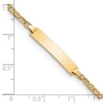 14k Polished Semi-Solid Chain/Solid Plate Anchor Link 23x4.5mm Plate 7 inch ID Bracelet - Image 3