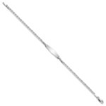 14k White Gold Polished Semi-Solid Chain/Solid Plate Anchor Link Soft Diamond Shape 20x5.5mm Plate 6 inch Baby/Child ID Bracelet - Image 2