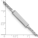 14k White Gold Polished Semi-Solid Chain/Solid Plate Anchor Link 20x4.5mm Plate 5.5 inch Baby/Child ID Bracelet - Image 3