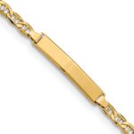 14k Polished Semi-Solid Chain/Solid Plate Anchor Link 22.5x4.5mm Plate 8 inch ID Bracelet