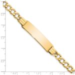 14k Polished Semi-Solid Chain/Solid Plate Curb Link 37.5x10mm Plate 7 inch ID Bracelet - Image 3