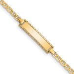 14k Polished Solid Chain/Solid Plate Anchor Link 18.5x5mm Plate 6 inch Baby/Child ID Bracelet