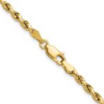 14K 3mm Semi Solid Diamond-cut Rope with Lobster Clasp Chain - Image 3
