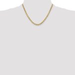 14K 5.5mm Semi Solid Diamond-cut Rope with Lobster Clasp Chain - Image 4