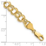 14k 8mm Solid Double Link Charm Bracelet - Image 3