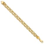 14k 10mm Solid Double Link Charm Bracelet - Image 2