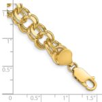 14k 10mm Solid Double Link Charm Bracelet - Image 3