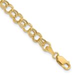 14k 6mm Hollow Double Link Childs Charm Bracelet