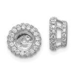 14k White Gold 5/8 carat Diamond Circle Earring Jackets