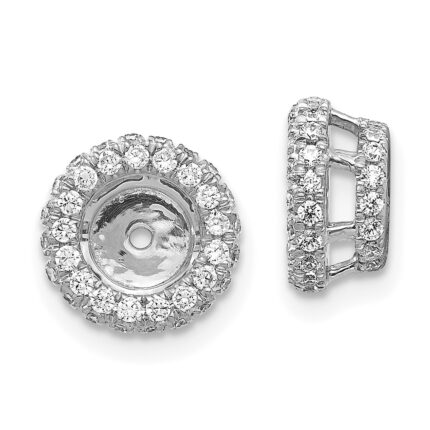 14k White Gold 5/8 carat Diamond Circle Earring Jackets