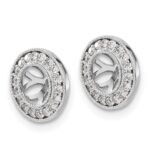14k White Gold 1/3 carat Diamond Circle Earring Jackets - Image 2