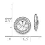 14k White Gold 3/8 carat Diamond Circle Earring Jackets - Image 3