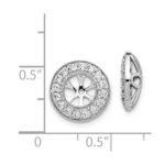 14k White Gold 3/4 carat Diamond Circle Earring Jackets - Image 3