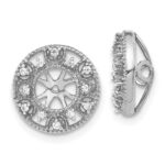 14k White Gold 1/10 carat Diamond Fancy Circle Earring Jackets