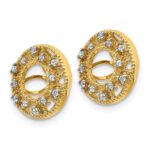 14k 1/10 carat Diamond Fancy Circle Earring Jackets - Image 2