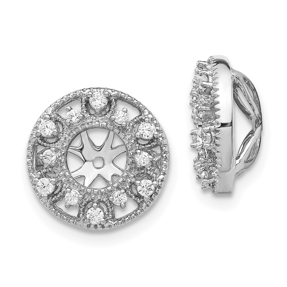EJM5301-025-WA.jpg 14k White Gold 1/4 carat Diamond Fancy Circle Earring Jackets - Image 1