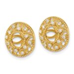 14k 1/4 carat Diamond Fancy Circle Earring Jackets - Image 2