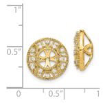 14k 1/4 carat Diamond Fancy Circle Earring Jackets - Image 3