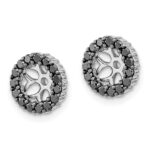 14k White Gold 1/2 carat Black Diamond Circle Earring Jackets - Image 2