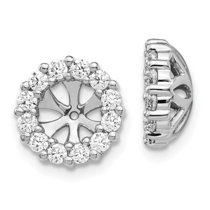 14k White Gold 3/4 carat Diamond Circle Earring Jackets