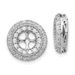 14k White Gold 1 carat Diamond Double Circle Earring Jackets