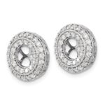 14k White Gold 1 carat Diamond Double Circle Earring Jackets - Image 2