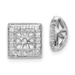 14k White Gold 1/4 carat Diamond Square Earring Jackets