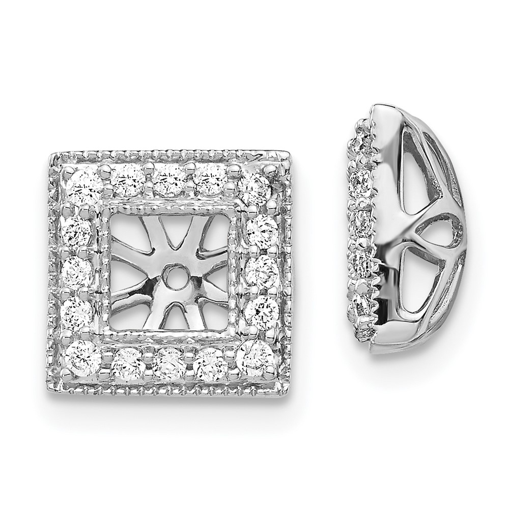 EJM5313-033-WA.jpg 14k White Gold 1/3 carat Diamond Square Earring Jackets - Image 1