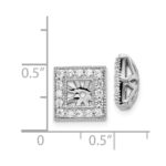14k White Gold 1/2 carat Diamond Square Earring Jackets - Image 3