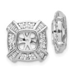 14k White Gold 1/2 carat Diamond Fancy Square Earring Jackets